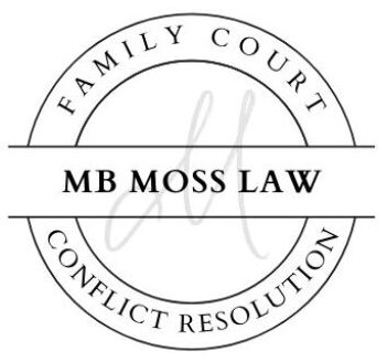 Circle with Family Court Conflict Resolution and the name MB Moss Law